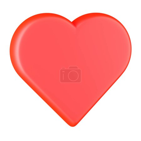 Photo for A 3d heart emoji illustration isolated on a white background - Royalty Free Image