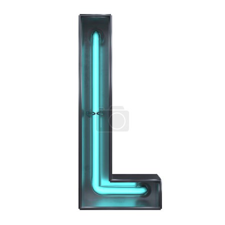 Photo for A L Letter neon 3D Illustration isolated on a white background - Royalty Free Image
