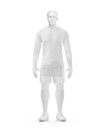 Photo for A Blank image of Men_s Full Soccer Goalkeeper Mockup - Front - V Neck isolated on a white background - Royalty Free Image