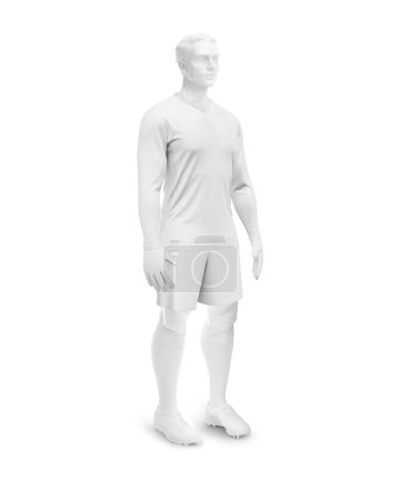 Photo for A Blank image of Men_s Full Soccer Goalkeeper Mockup - V Neck - Half Side isolated on a white background - Royalty Free Image
