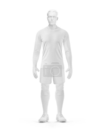 Foto de Una imagen en blanco de Men _ s Full Soccer Goalkeeper Mockup - Frente aislado sobre un fondo blanco - Imagen libre de derechos