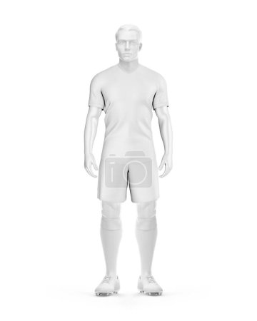 Photo for A Blank image of Full Soccer Uniform Mockup Half Side V Neck isolated on a white background - Royalty Free Image