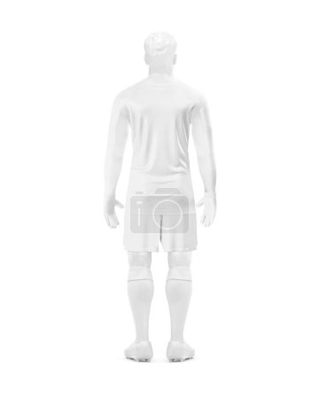 Téléchargez les photos : Un gardien de but de soccer vierge vue de dos avec une illustration de cou d'équipage isolé sur un fond blanc - en image libre de droit