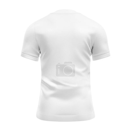 Téléchargez les photos : T-shirt maillot de foot blanc Mockup - Vue arrière isolé sur un fond blanc - en image libre de droit