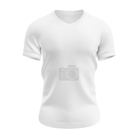 Téléchargez les photos : T-shirt maillot de foot blanc Mockup - Vue de face isolé sur un fond blanc - en image libre de droit