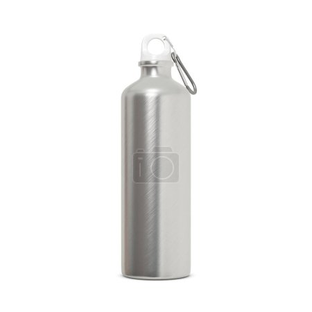 Foto de Imagen de Botella de Aluminio con Mosquetón aislado sobre fondo blanco - Imagen libre de derechos