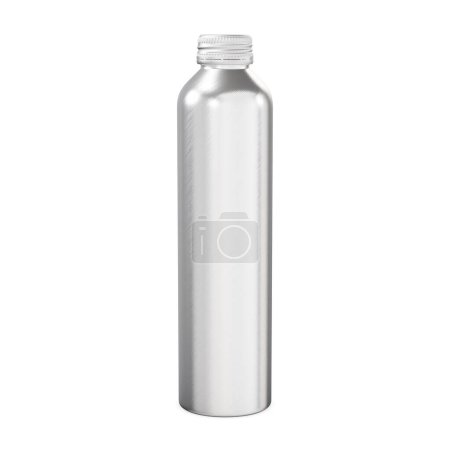 Foto de Una imagen de botella de aluminio aislada en un fondo blanco - Imagen libre de derechos