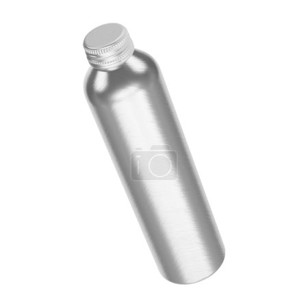 Téléchargez les photos : Une image de bouteille en aluminium isolée dans un fond blanc - en image libre de droit