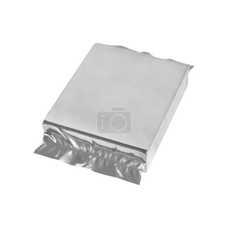 Téléchargez les photos : Une image d'un sac à vide en aluminium isolé sur un fond blanc - en image libre de droit