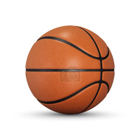Téléchargez les photos : Une balle de basket isolée sur fond blanc - en image libre de droit