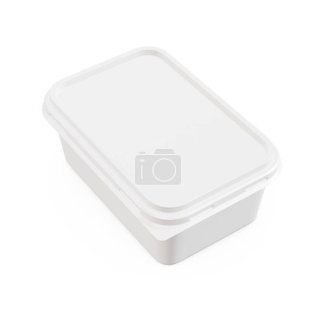 Photo for A blank image of a butter tub lid isolated on a white background - Royalty Free Image