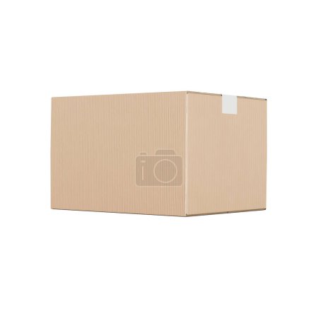 Foto de Imagen de una caja de cartón aislada sobre un fondo blanco - Imagen libre de derechos