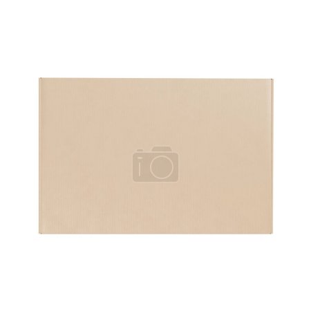 Téléchargez les photos : Une image d'une boîte en carton ondulé brun isolé sur un fond blanc - en image libre de droit