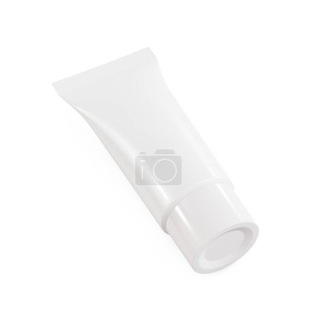 Téléchargez les photos : Une image vierge d'un tube cosmétique isolé sur un fond blanc - en image libre de droit