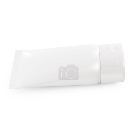 Foto de Una imagen en blanco de un tubo cosmético aislado sobre un fondo blanco - Imagen libre de derechos