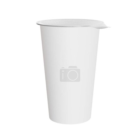 Foto de Una imagen de una taza con papel de aluminio aislado sobre un fondo blanco - Imagen libre de derechos