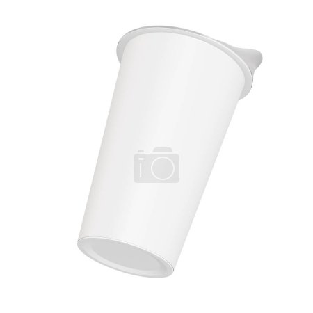 Foto de Una imagen de una taza con papel de aluminio aislado sobre un fondo blanco - Imagen libre de derechos