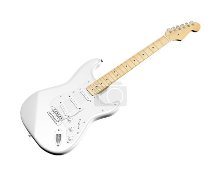 Photo for A white electric guitar isolated on a white background - Royalty Free Image