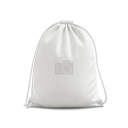 Photo for A white gym sack isolated on a blank background - Royalty Free Image