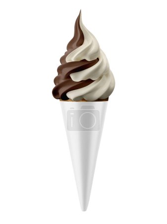 Foto de Una imagen de una maqueta de cono de helado aislada sobre un fondo blanco - Imagen libre de derechos