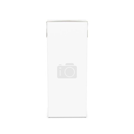 Foto de Una imagen de una caja de jugo blanco con paja aislada sobre un fondo en blanco - Imagen libre de derechos