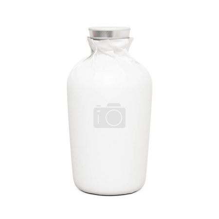 Téléchargez les photos : Une image isolée de bouteille en céramique sur fond blanc - en image libre de droit
