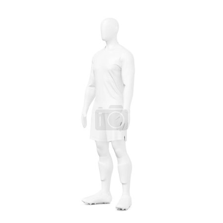 Photo for A image of a mannequin of a men with Full Soccer Kit with Ball isolated on a white background - Royalty Free Image