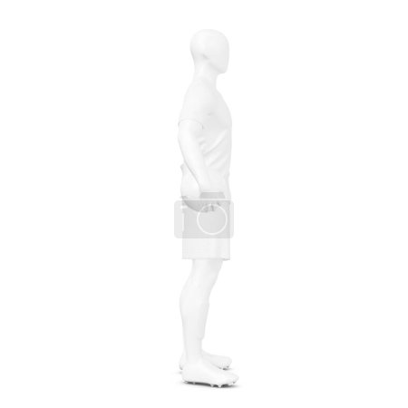 Photo for A image of a mannequin of a men with Full Soccer Kit with Ball isolated on a white background - Royalty Free Image
