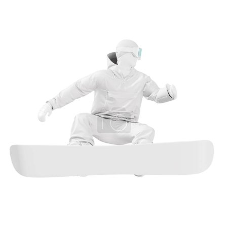 Photo for An white Jumping Snowboard image isolated on a white background - Royalty Free Image