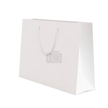 Photo for A blank image of a Landscape Paper Bag isolated on a white background - Royalty Free Image