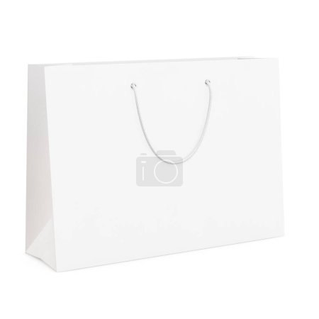Téléchargez les photos : Une image vierge d'un sac en papier paysager isolé sur un fond blanc - en image libre de droit
