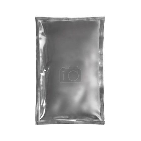 Foto de Una imagen de un paquete metálico aislado sobre un fondo blanco - Imagen libre de derechos