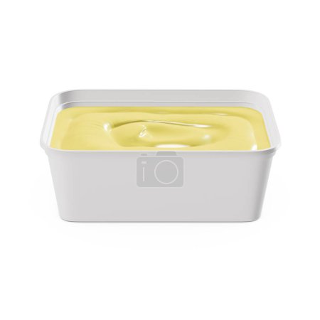 Photo for A opened butter tub image on a white background - Royalty Free Image