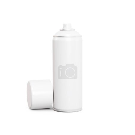 Foto de Un fondo blanco con una lata de pintura en aerosol abierta aislada - Imagen libre de derechos