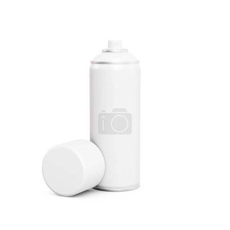 Foto de Un fondo blanco con una lata de pintura en aerosol abierta aislada - Imagen libre de derechos
