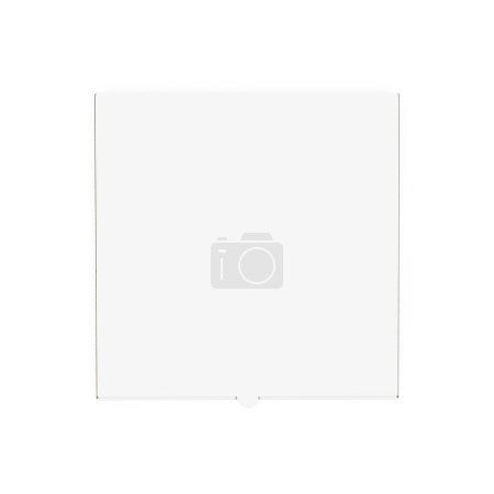 Foto de Una caja blanca de pizza en un fondo blanco - Imagen libre de derechos
