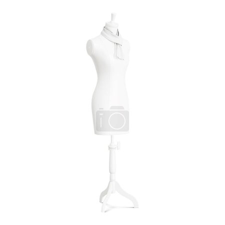 Téléchargez les photos : Une image d'un mannequin avec une écharpe isolée sur un fond blanc - en image libre de droit