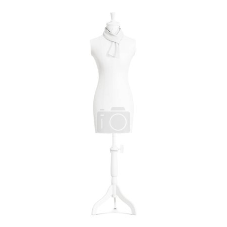 Téléchargez les photos : Une image d'un mannequin avec une écharpe isolée sur un fond blanc - en image libre de droit
