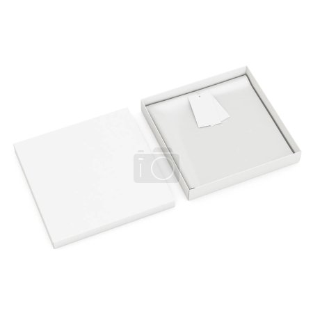 Foto de Una imagen de una caja con una bufanda aislada sobre un fondo blanco - Imagen libre de derechos