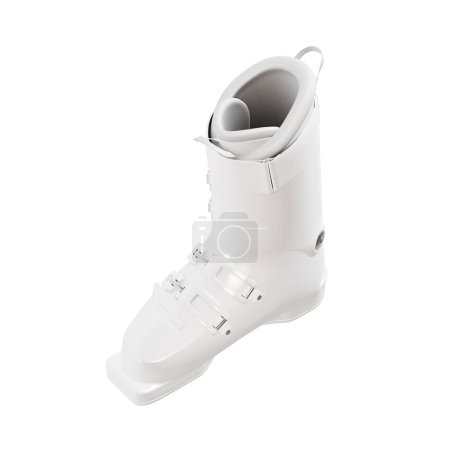 Téléchargez les photos : Un fond blanc avec une chaussure de ski isolée - en image libre de droit