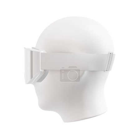 Foto de Un maniquí aislado sobre fondo blanco con gafas de esquí - Imagen libre de derechos