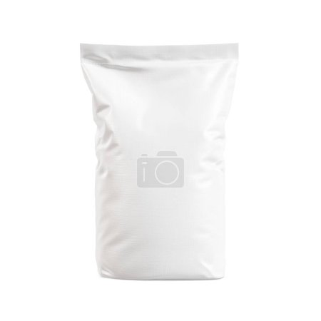 Photo for A blank Polypropylene Bag with Powder isolated on a white background - Royalty Free Image
