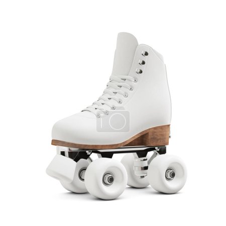Téléchargez les photos : Un patin à roulettes quadruple vierge isolé sur fond blanc - en image libre de droit