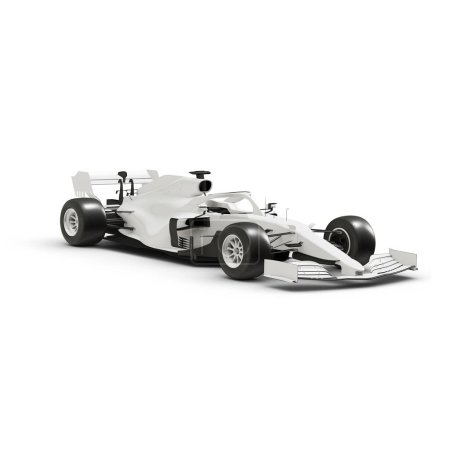 Foto de Una imagen de un coche de carreras aislado sobre un fondo blanco - Imagen libre de derechos