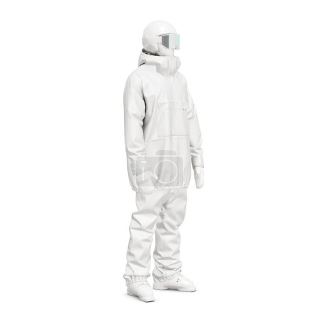 Photo for A image of a skier with full kit in a mannequin isolated on a white background - Royalty Free Image