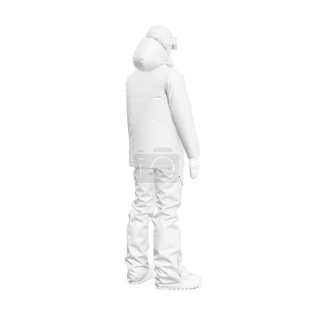 Téléchargez les photos : Un mannequin avec un uniforme complet de snowboard isolé sur fond blanc - en image libre de droit