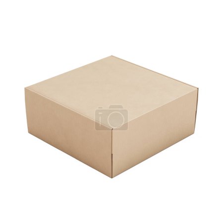 Photo for A brown Square Corrugated Box image isolated on a white background - Royalty Free Image