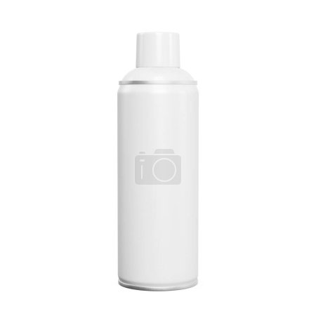 Foto de Una lata de pintura pulverizada en blanco aislada sobre un fondo blanco - Imagen libre de derechos