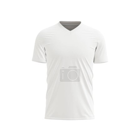 Foto de Una imagen de una camiseta de fútbol con cuello en V aislada sobre un fondo blanco - Imagen libre de derechos