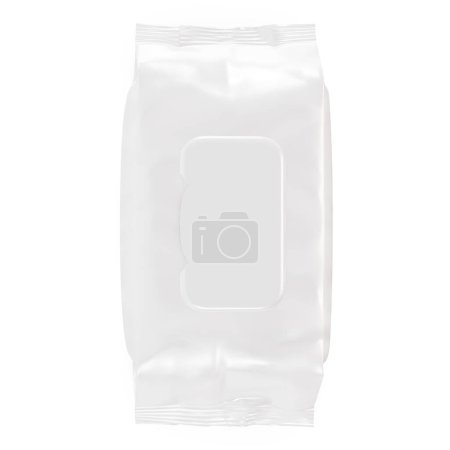 Téléchargez les photos : Une image vierge d'un pack de lingettes humides isolé sur un fond blanc - en image libre de droit